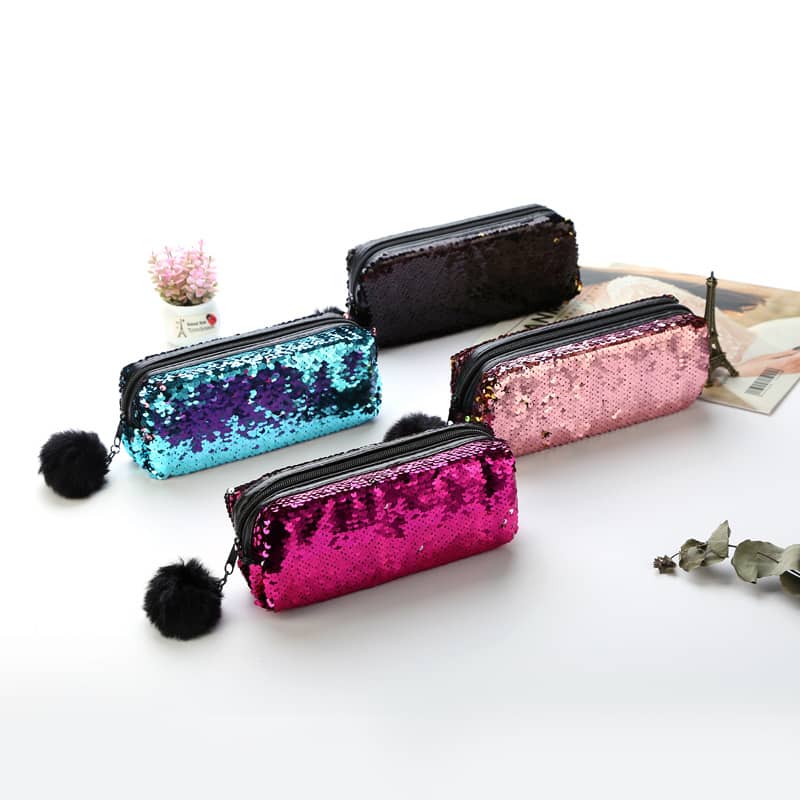 Sequins cosmetic bag mermaid sequin pencil case