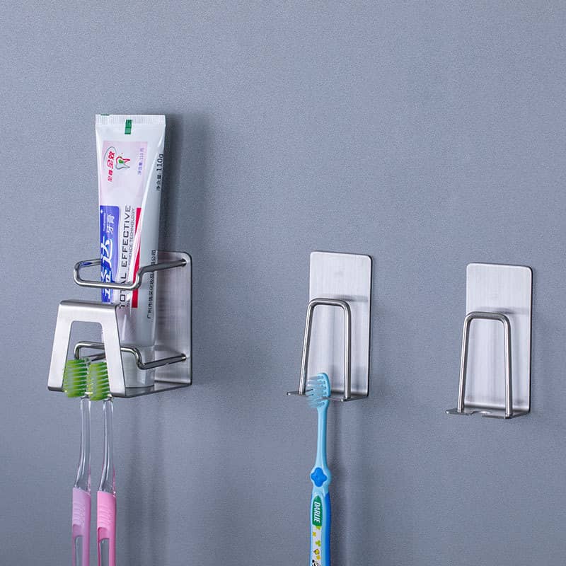 Stainless Steel Creative Non-perforated Wall Toothbrush H…