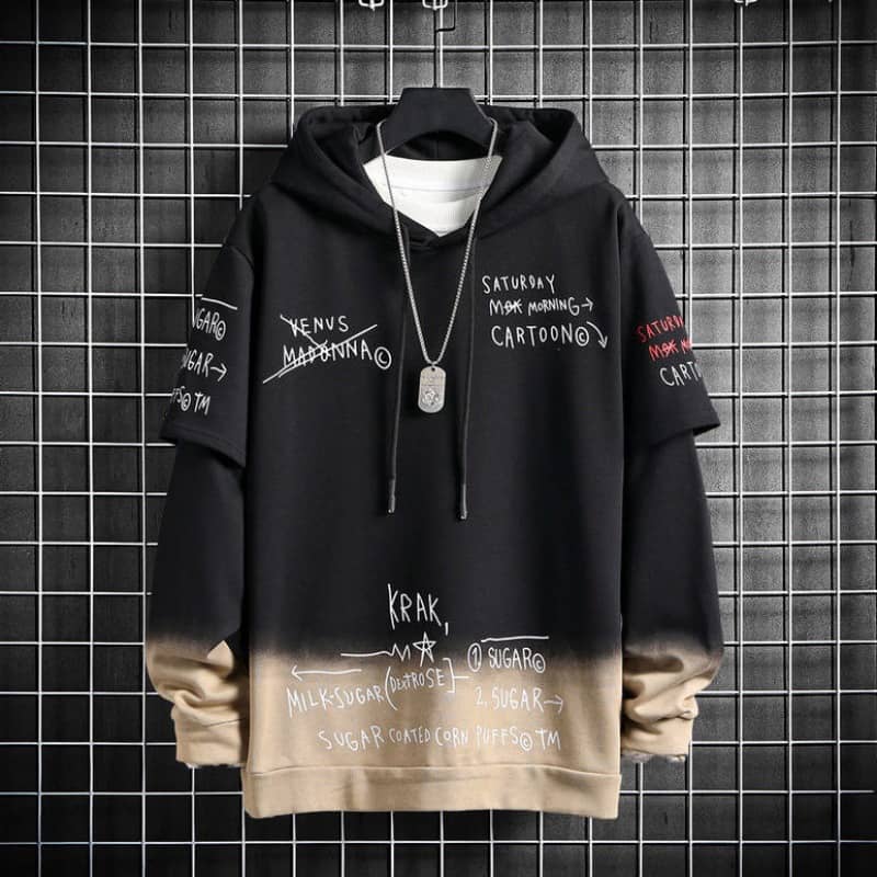 Autumn And Winter Gradient Hooded Sweater Men'S Youth Cas…