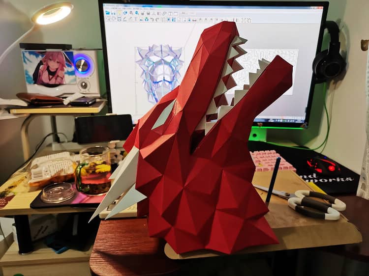 Game of Thrones Icefield Wolf Paper Model Tagrian Dragon…