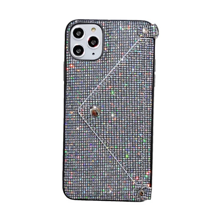 Mobile Phone Shell Luxury Sequins Card Wallet With Lanyar…
