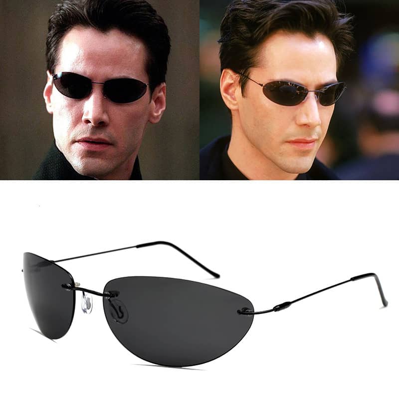 Men's Frameless Oval Avant-garde Polarized Sunglasses