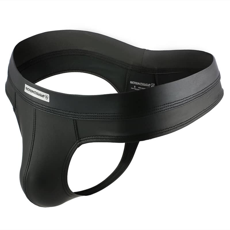 Men's Faux Leather Thong