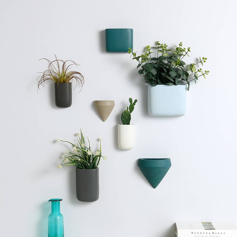Soft decoration potted wall hanging flower pot ceramic