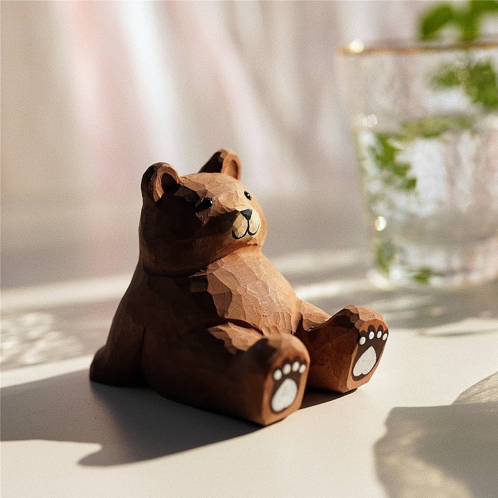 Solid Wood Mobile Phone Bracket Cute Cartoon Desktop Offi…