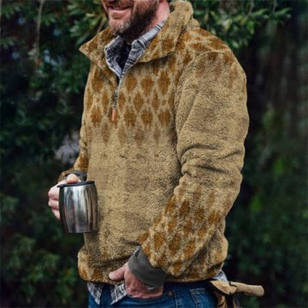 Autumn And Winter Casual Button Pocket Flannel Plush Men'…