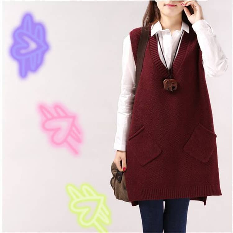 V-neck Vest Knit Sleeveless Sweater