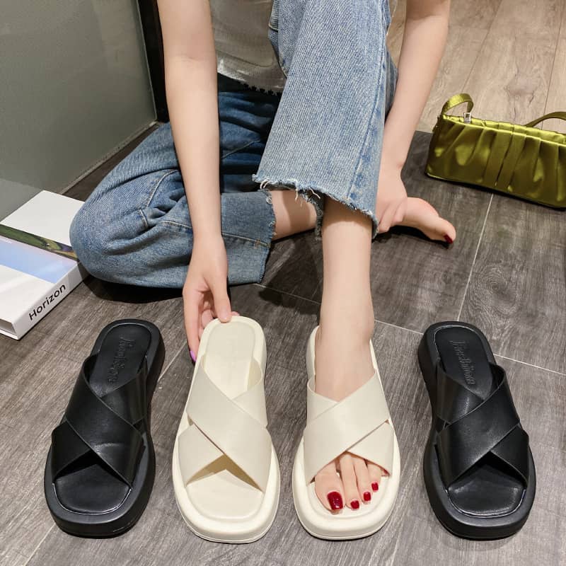 New Korean Style Round Head Casual Word With Crossed Spon…