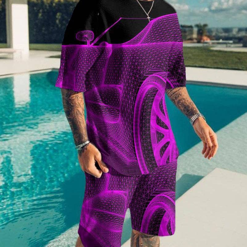 New Men's Korean Set 3D Printing Stylish Digital Printed…