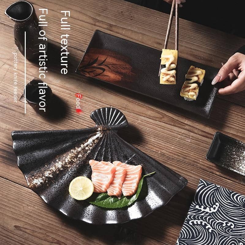 Commercial Sashimi Sushi Fan-shaped Iron Dish Bird-burnin…