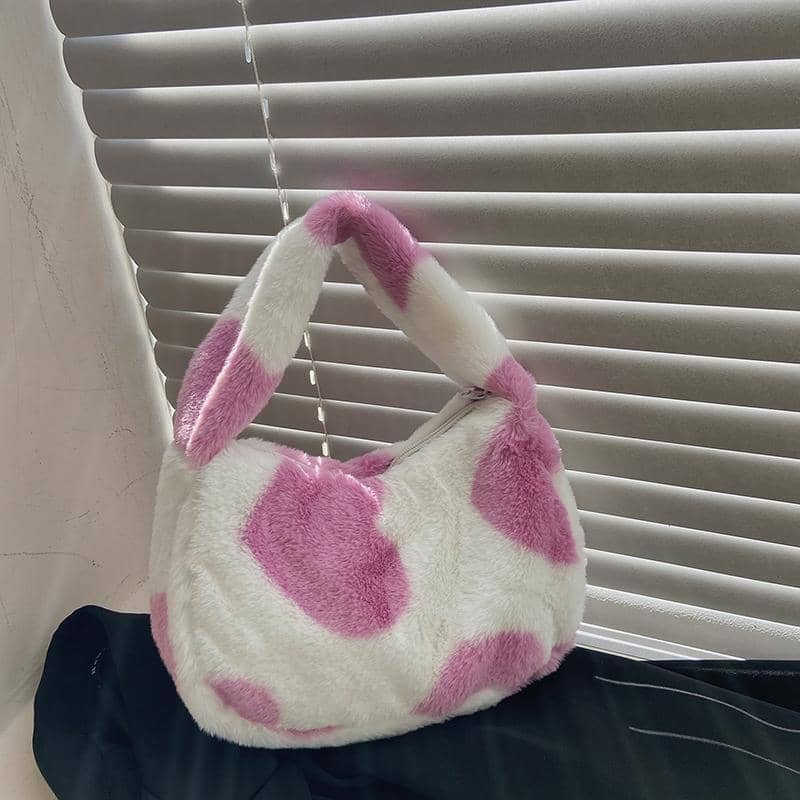 Japanese Ins Black Love Heart Simplicity Cute Winter Plus…