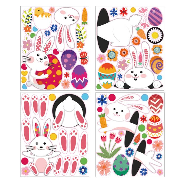 Easter PVC Wall Sticker Floor Sticker Easter Sticker Rabb…