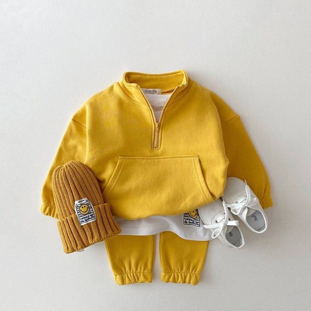 Korean Style Children's Solid Color Suit Zipper Open Stan…