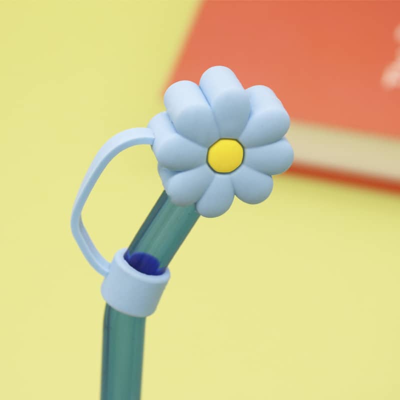 Reusable Straw Plug Chrysanthemum Shape Dust Protection C…