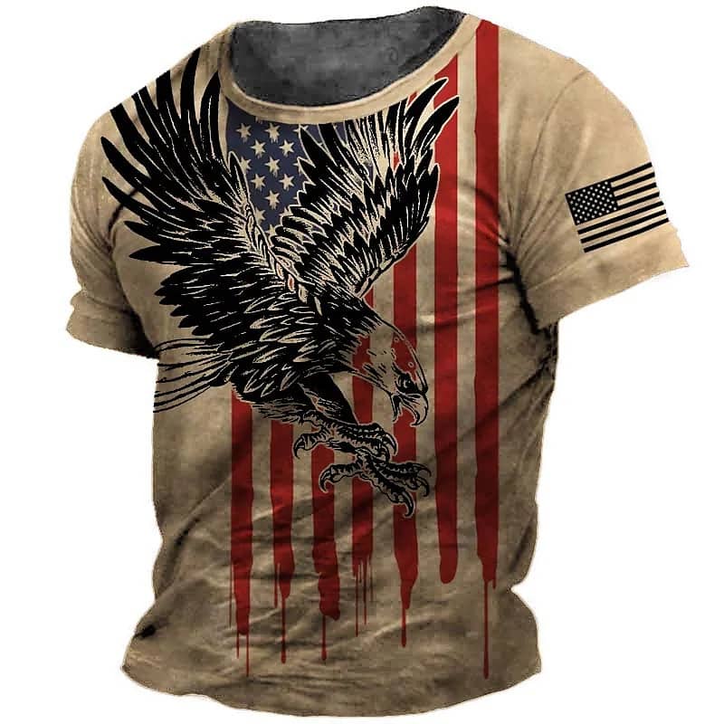 Printed Pattern Men's Short-sleeved T-shirt Casual Breath…