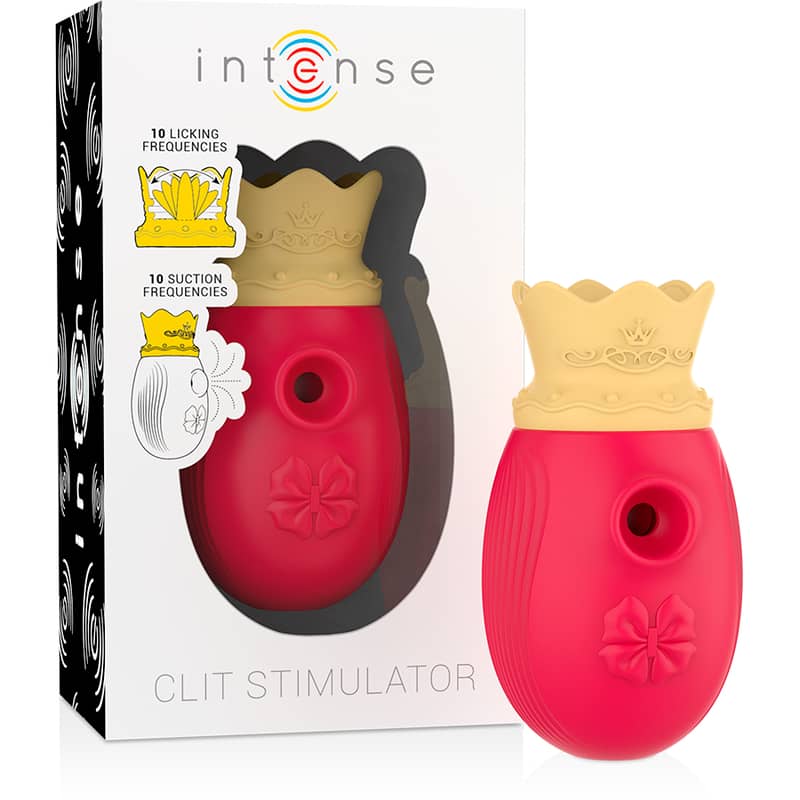 CLITORIS STIMULATOR 10 SUCTION AND LICKING MODES - RED