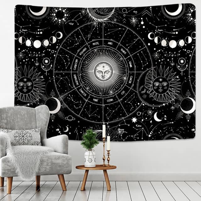 Nordic Sun Moon Mandala Starry Tapestry