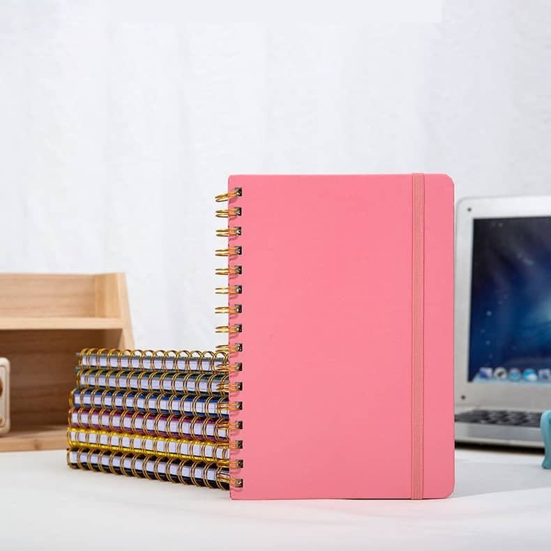 Wire-bound Spiral Notebook With A Strap